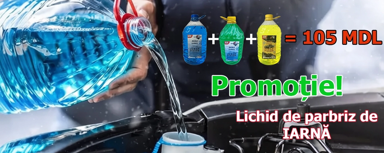 Promoție la lichid de parbriz de iarnă. Cumpără 3 buc. cu 105 lei