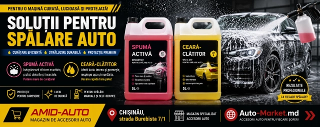 Soluții pentru spălare auto - spuma activa, ceara-clatitor, sampon