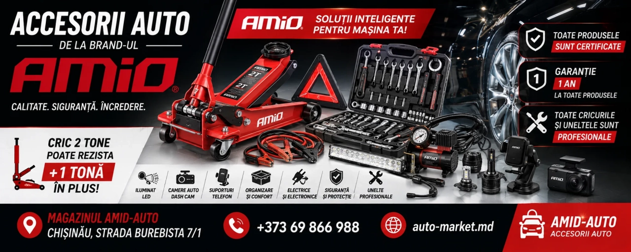 Accesorii auto de la brand-ul Amio, toate produsele sunt certificare, garantie 1 an la toate produsele, cricurile și uneltele sunt profesionale