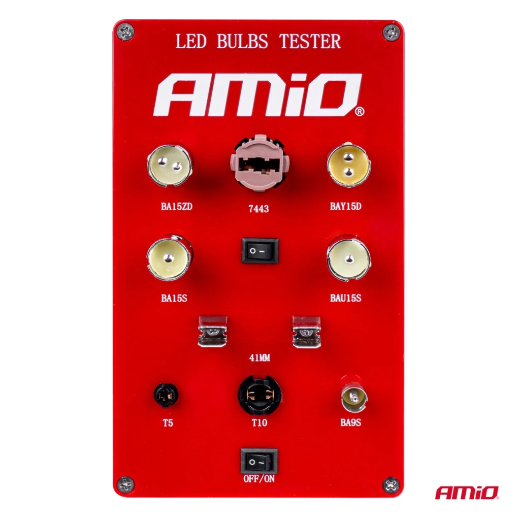 01517 Тестер светодиодных лампочек AMiO LED 10in1 T5 T10 FESTOON BA9S BA15S BAU15S BA15D BAY15D 7440 7443