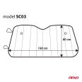 01533 Parasolar auto argintiu – Sun cover 150 x 80 cm, PE Bubble