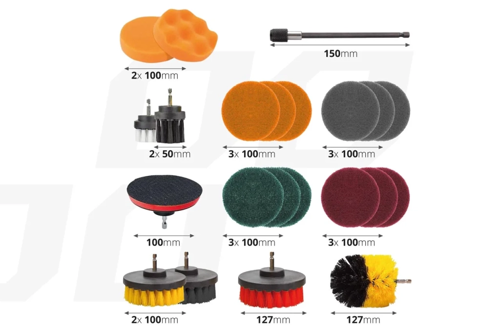 02594 Set de perii pentru burghiu de lustruire 22 buc DBS-03