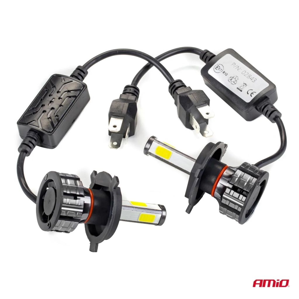 02843 Светодиодные фары LED COB 4 Side Seria H4