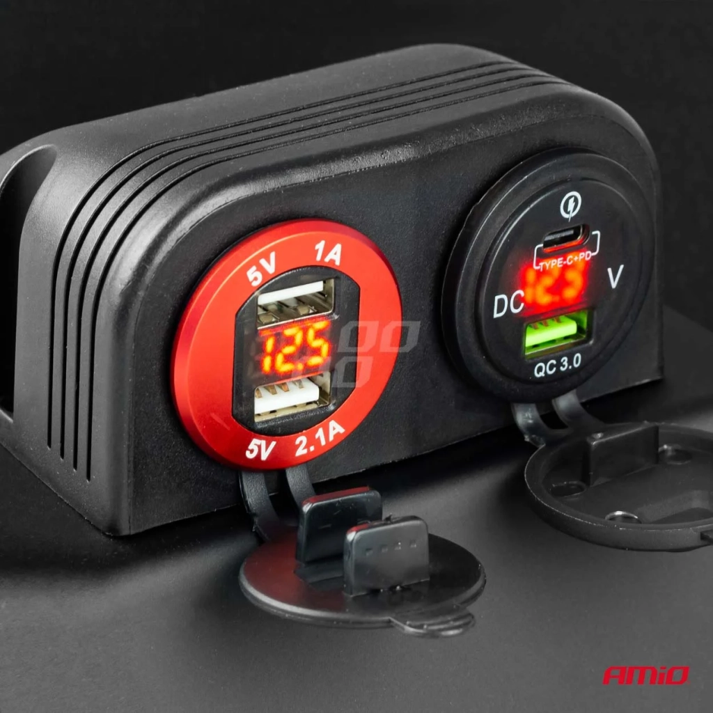 02854 Водонепроницаемое зарядное устройство 2x mufe USB 12V 24V MOD-04