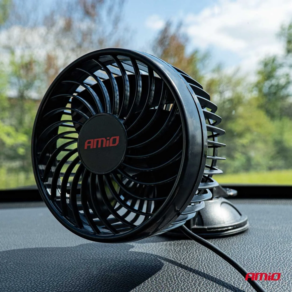 03003 Автомобильный вентилятор AMiO PRO простой, 6’, с присоской, 12 В, 2 скорости