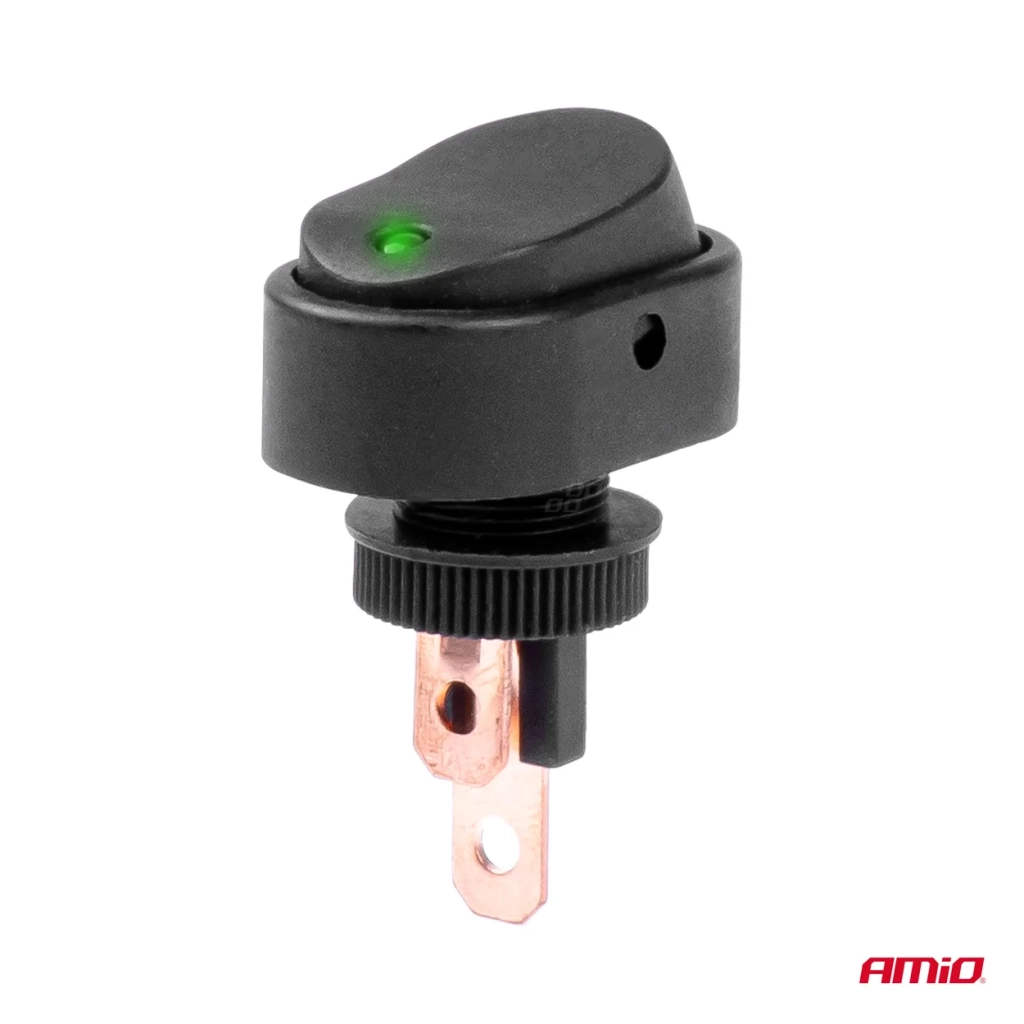 03087 Эллиптический переключатель с зеленой подсветкой 12/24V max 30A ON/OFF BU10