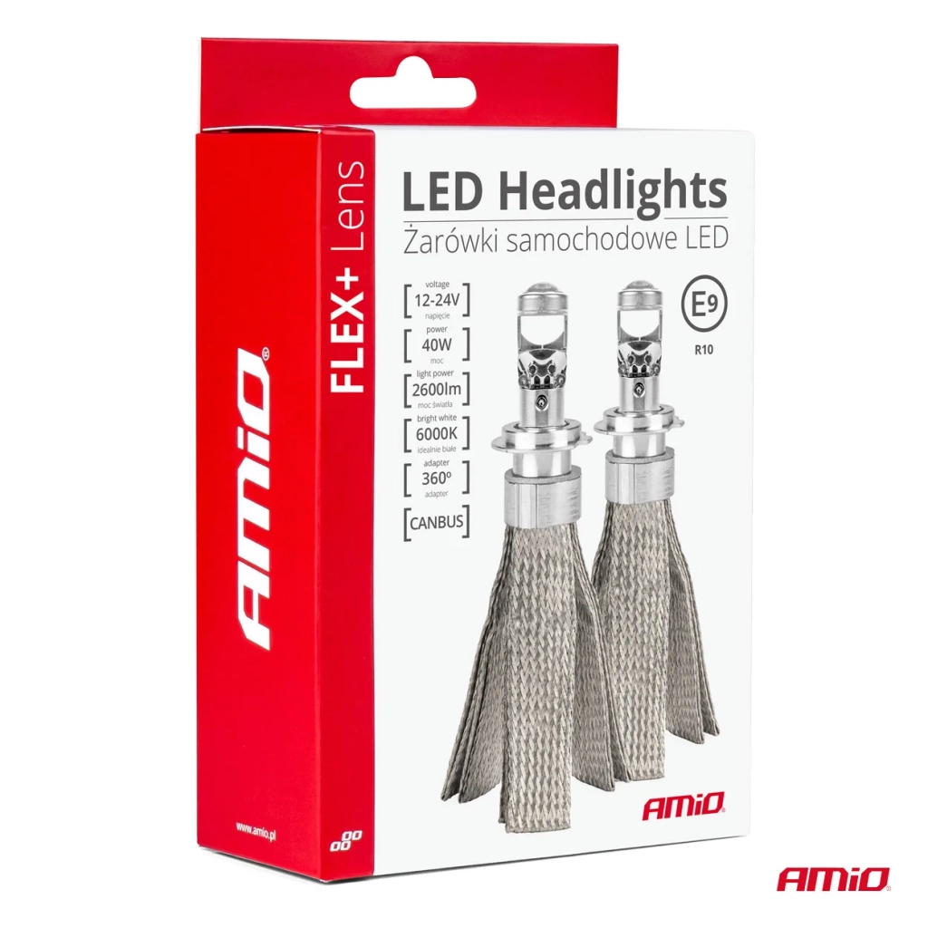 03658 Светодиодные лампы LED HEADLINGHTS FLEX+SERIES CANBUS 40W 12-24V H4/H19 WITH LENS