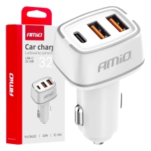 03890 Incarcator auto 2x USB-A + USB-C 32W 12/24V