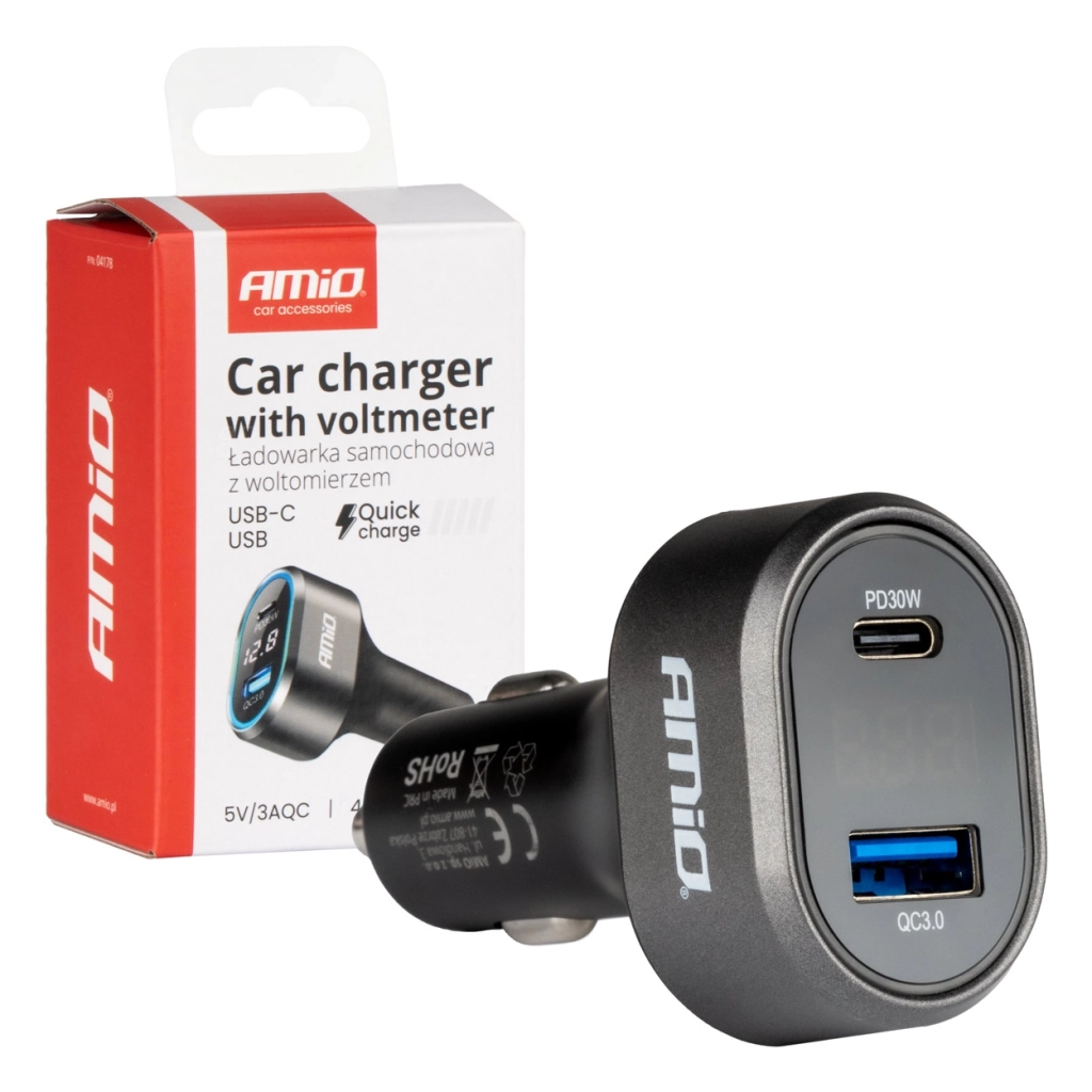 04178 Incarcator auto rapid cu afisaj LED de tensiune 3.0 PD30W