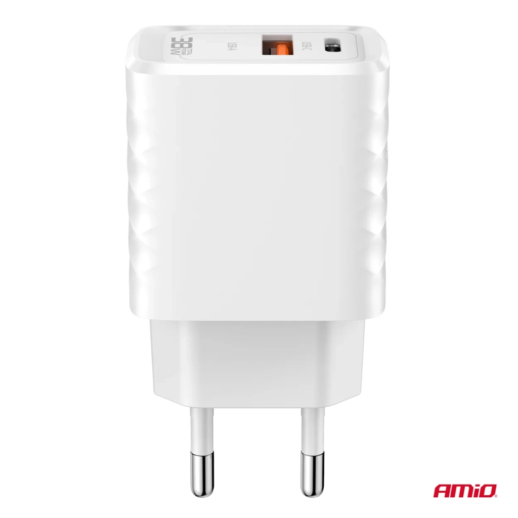 04287 Сетевое зарядное устройство GaN 38W с USB-A и USB-C (GSM)