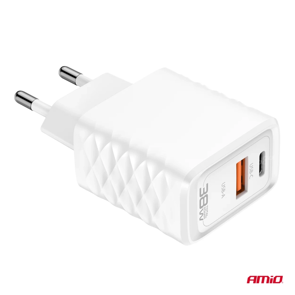 04287 Сетевое зарядное устройство GaN 38W с USB-A и USB-C (GSM)