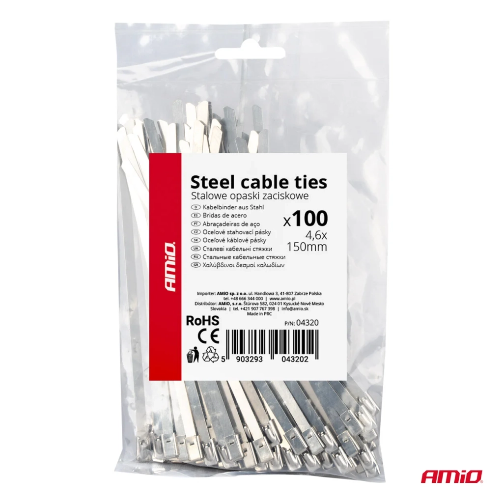 04320 Legaturi metalice din otel inoxidabi 4,6 х 150mm 100 buc