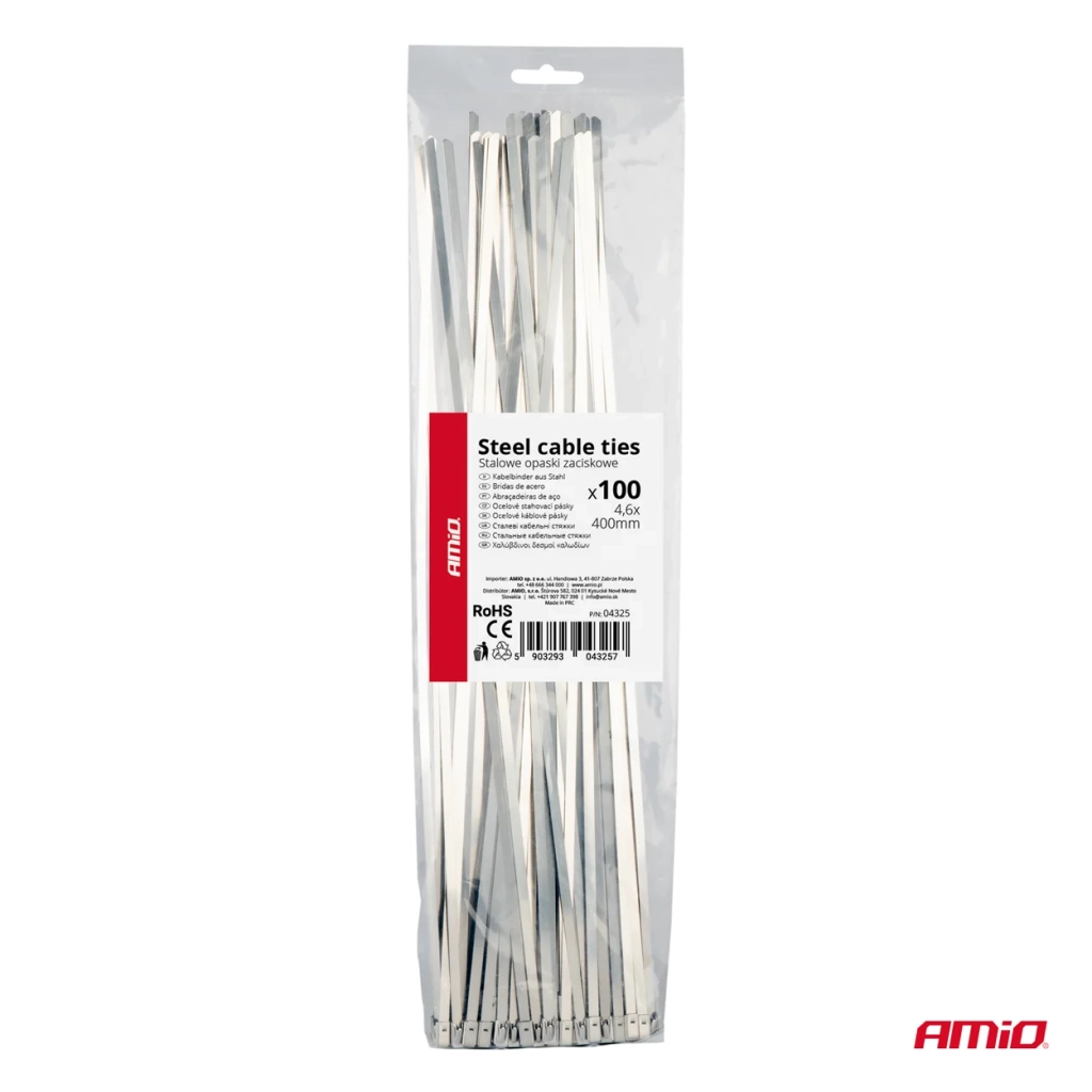 04325 Legaturi metalice din otel inoxidabi 4,6 х 400mm 100 buc