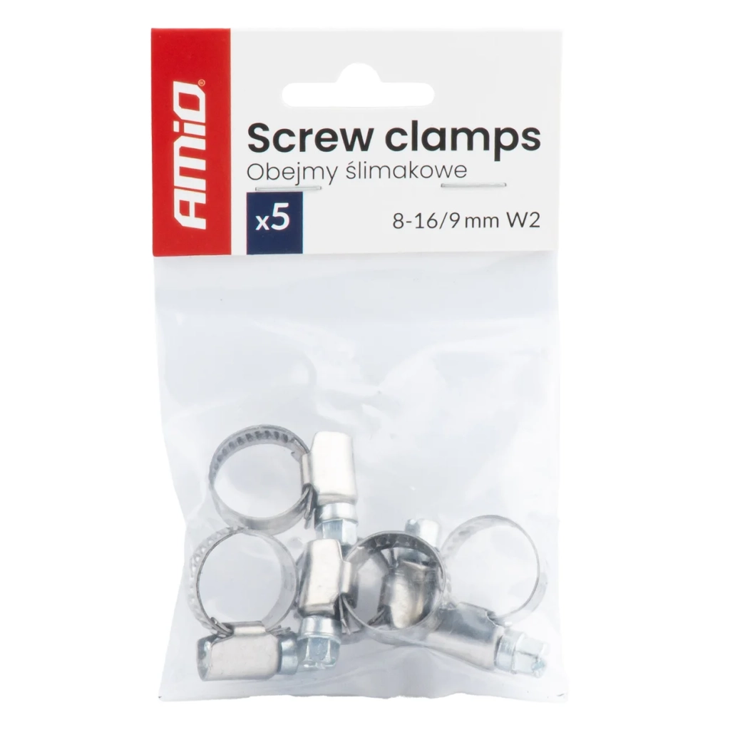 04580 Clema cu surub 5pcs. 8-16mm/9mm W2 metal