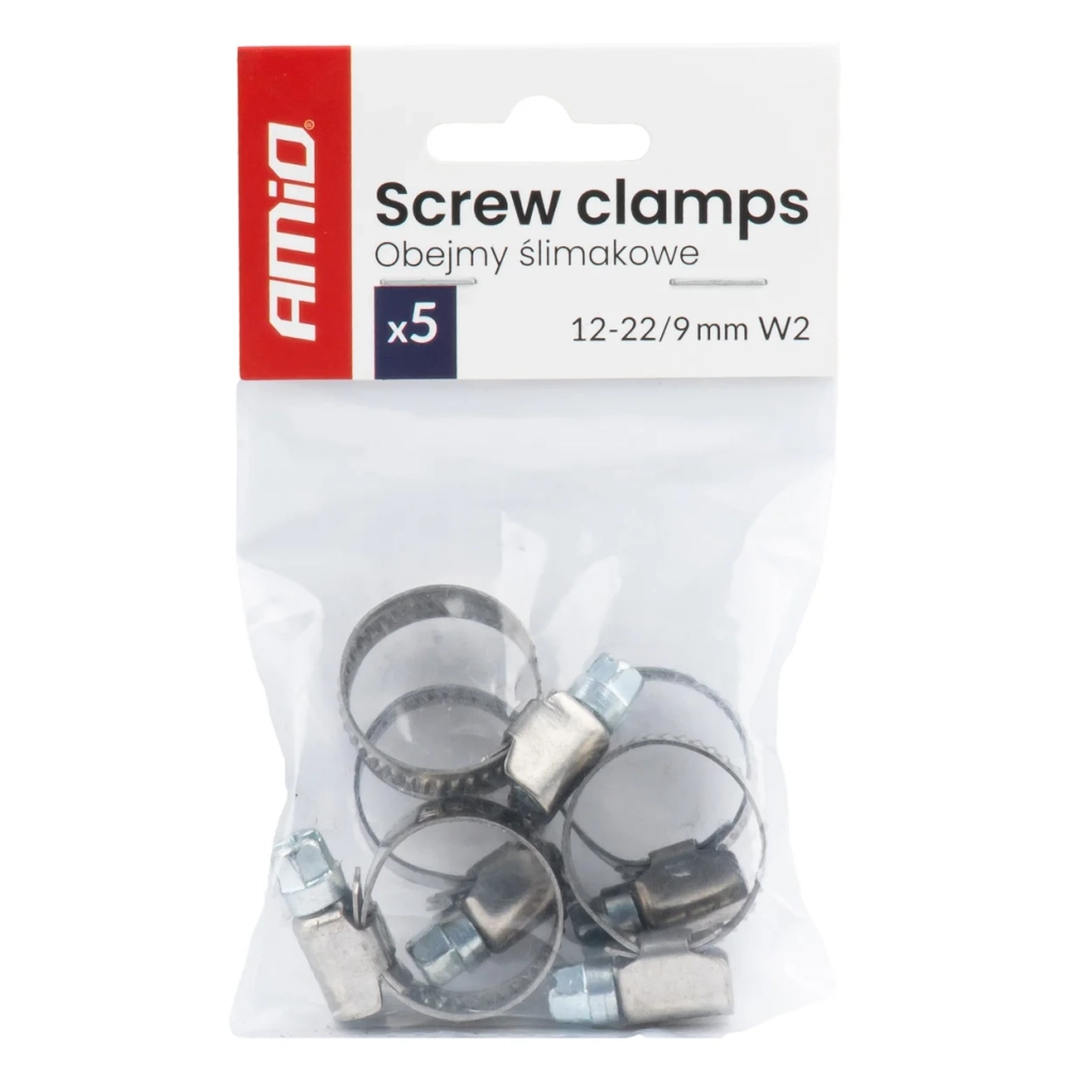 04581 Clema cu surub 5pcs. 12-22mm/9mm W2 metal