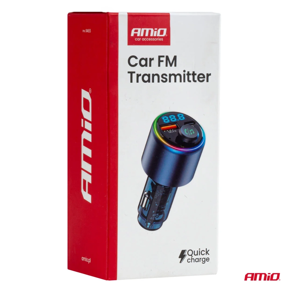 04655 Transmitator FM auto 1×USB-A 1×USB-C 12V 24V