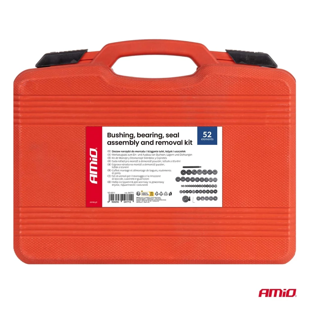 04771 Set unelte pentru montaj și demontaj bucșe, rulmenți și garnituri, 52 piese