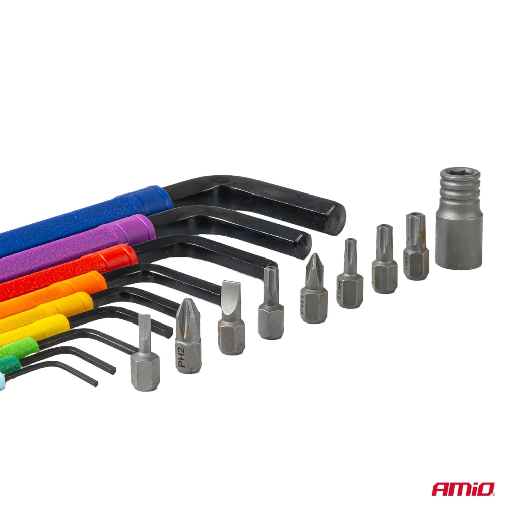 04787 Chei hexagonale Imbus cu bit set 18 buc CRV