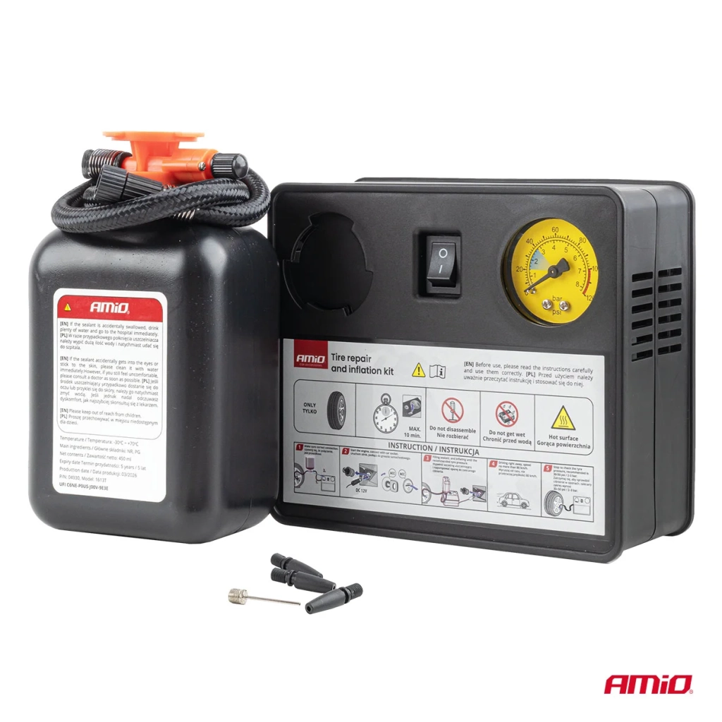 04930 Комплект для ремонта шин с компрессором 31mm 12V