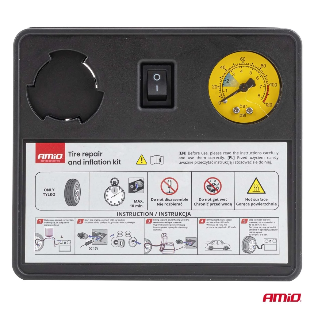 04930 Комплект для ремонта шин с компрессором 31mm 12V