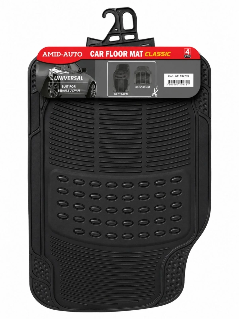 102140 Car Mat Black 4 buc.3.6 kg (132789 Universal)/covorase auto din cauciuc