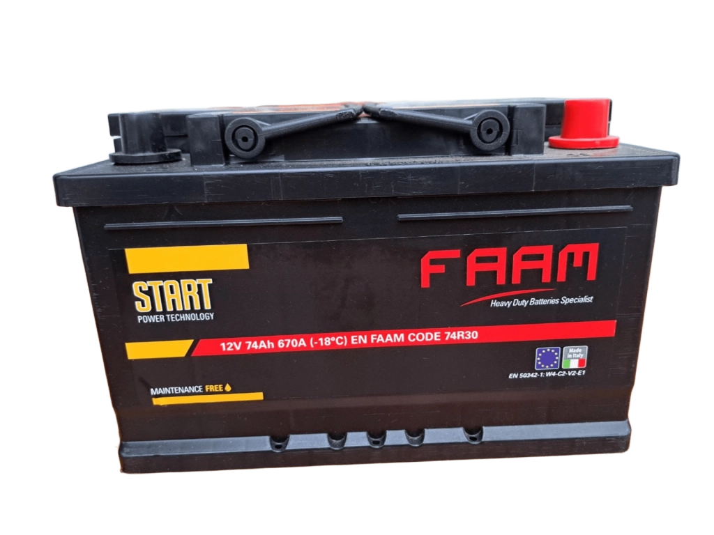 FAAM - BTR 74AH P+ CA DX TPSTART (11018586/2374R30ZAF) Baterie de pornire