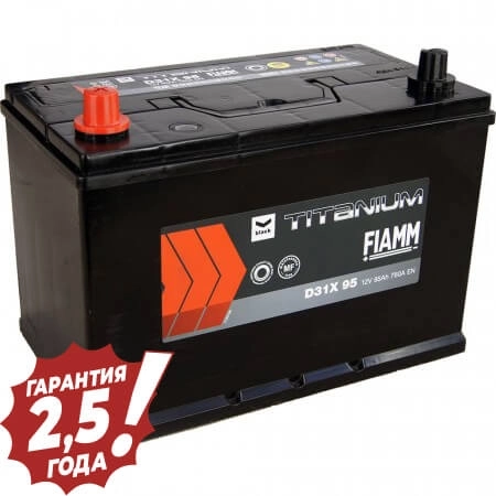 Fiamm - 7905194 Black Japan D31X 95AH  L+(760 A) (Size 305x173x221) Автомобильный аккумулятор