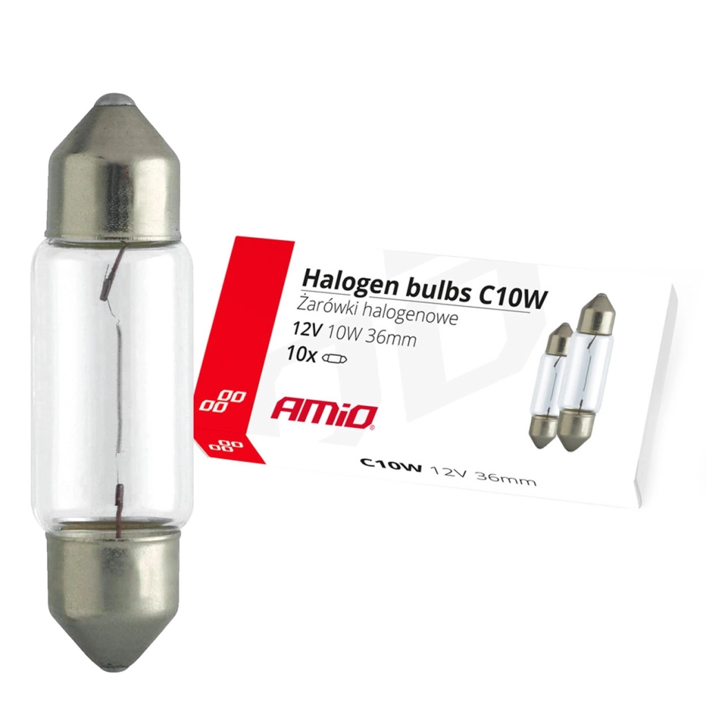 02556 Bec halogen C10W Festoon SV 8.5-8 36mm 12V (10pcs)