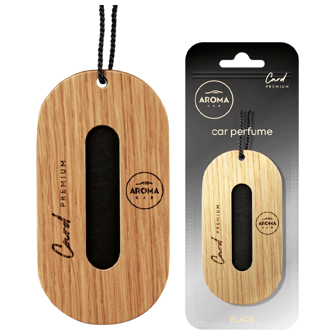 Aroma car premium wood card  (black) /aроматизатор