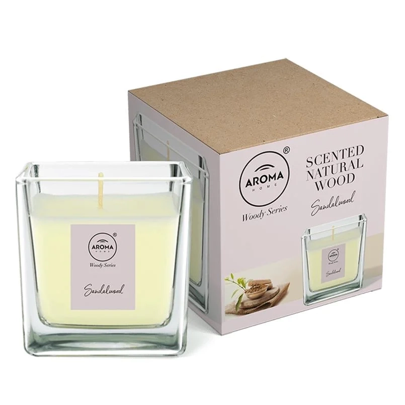 Aroma Home Lumanare Woody Series, Lemn de santal 155g.