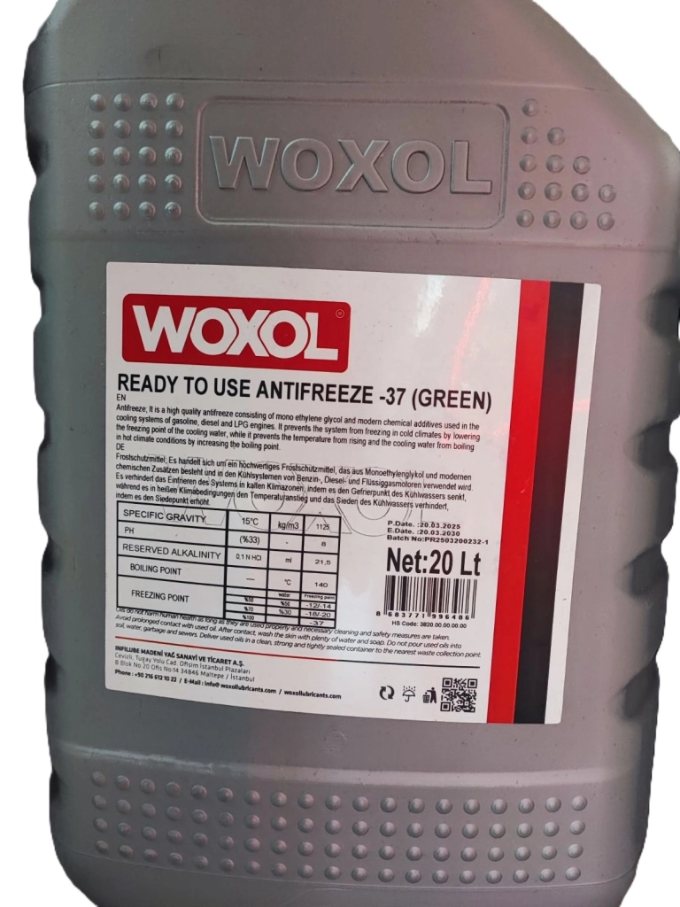 WOXOL READY TO USE Antifreeze -37 (GREEN) 20 L./Antigel
