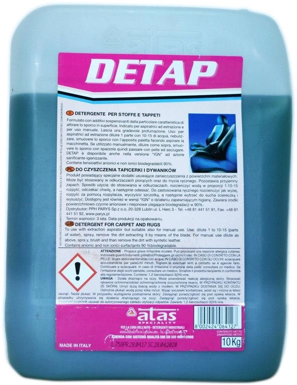 Detap 10kg. Очиститель тканевых поверхностей салона авто