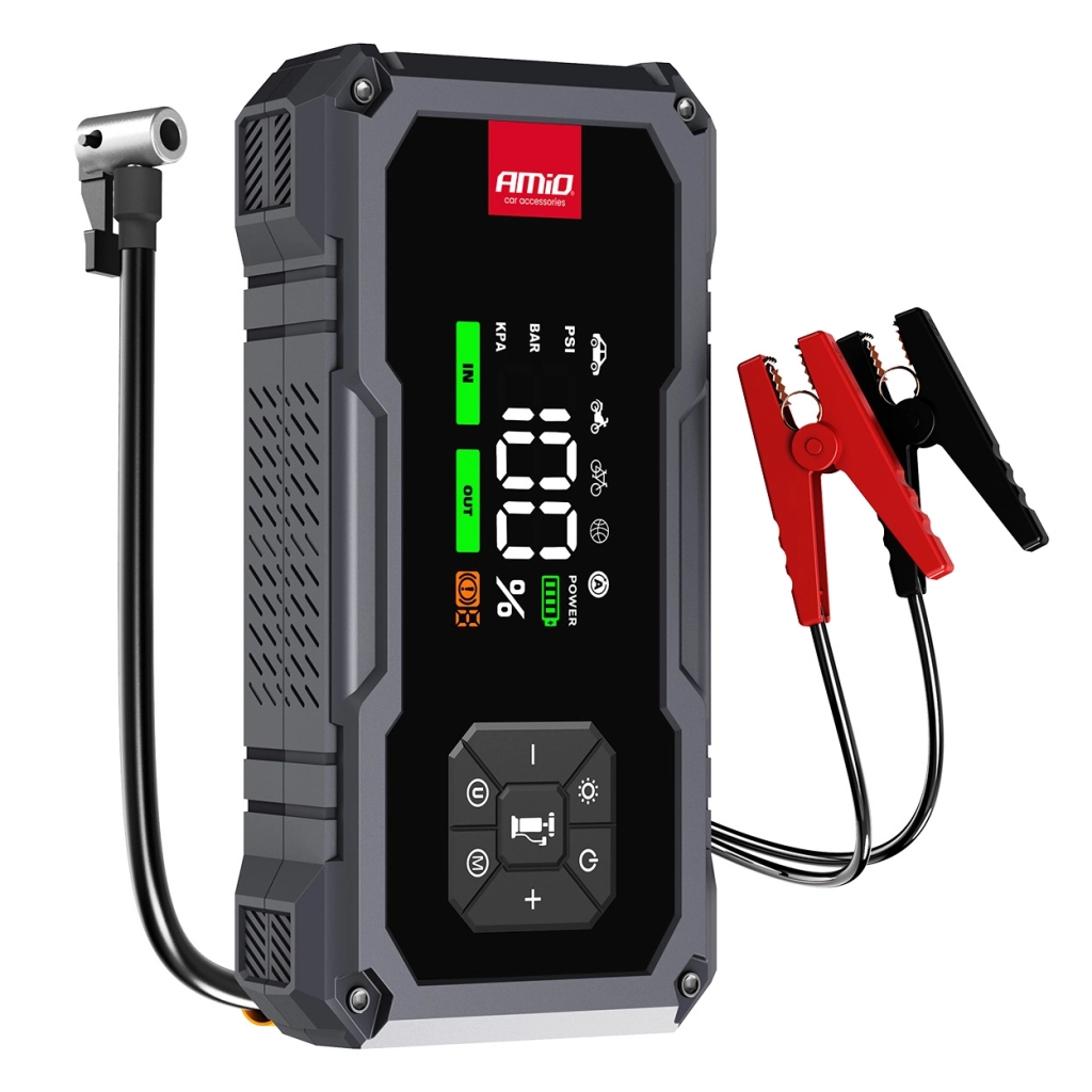 04674 Starter portabil 4 in 1/LED/Compresor de aer/Acumulator extern 12V 7,2Ah 600A